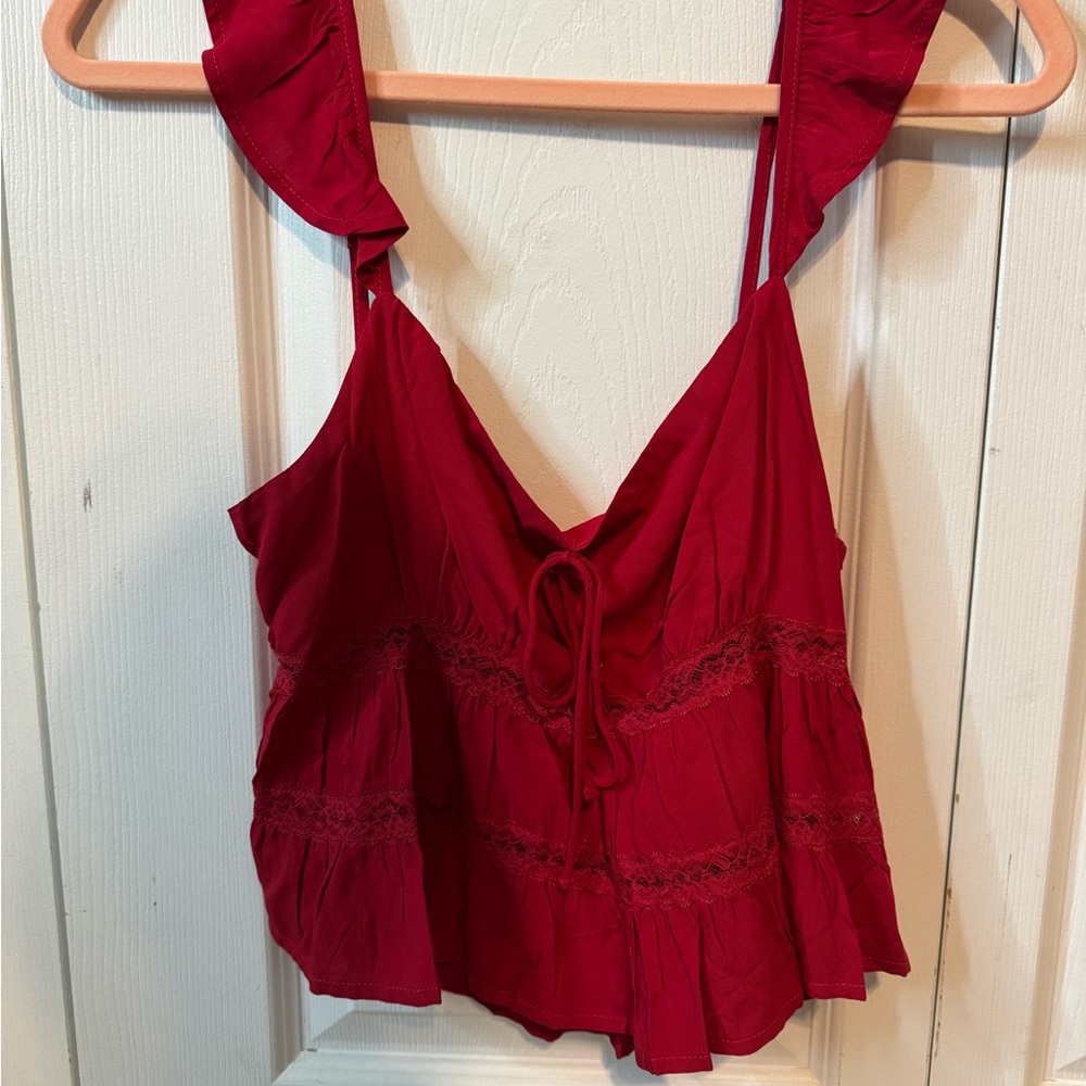 LA Hearts Elegant Red Women's Top